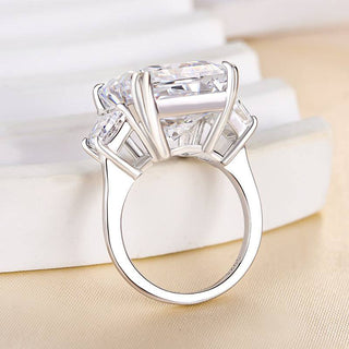 12.00CT Radiant Cut Diamond Three Stone Engagemnt Ring