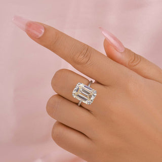 11 ct Emerald Cut Diamond Solitaire Engagement Ring