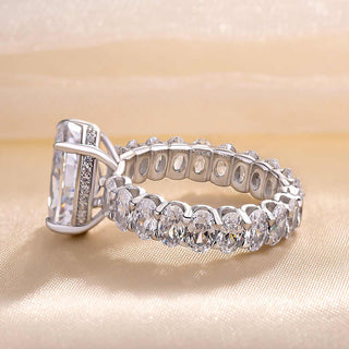 4.00CT Oval Cut Diamond Hidden Halo Pave Engagement Ring