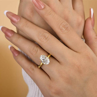 3.50 CT Oval Cut Side Pave Engagement Ring