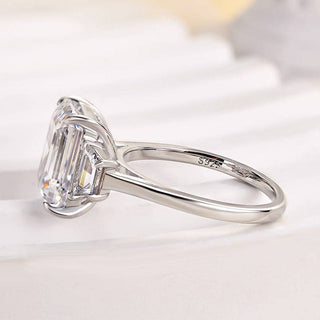 4.5CT Emerald Cut Diamond Three Stone Engagement Ring
