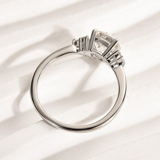 1.00CT Round Brilliant Cut Cluster Engagement Ring