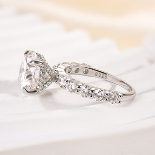 4.00CT Round Cut Diamond Hidden Halo Pave Engagement Ring