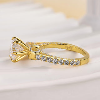 2.00CT Round Cut Diamond Hidden Halo Three Side Pave Engagement Ring