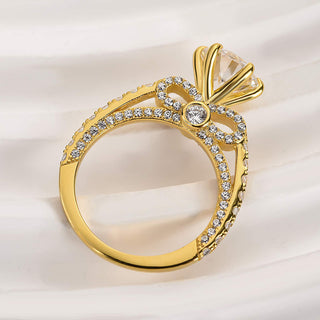 2.00CT Round Cut Diamond Hidden Halo Three Side Pave Engagement Ring