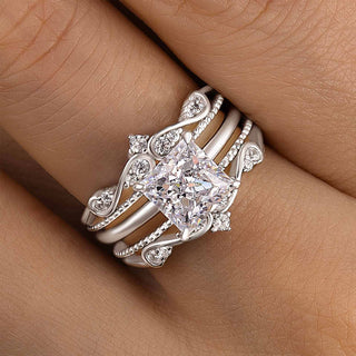 4.00CT Princess Cut Diamond Solitaire Antique Engagement Ring