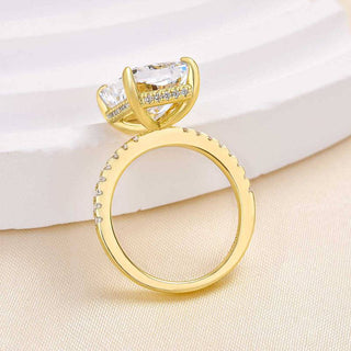7.00CT Radiant Cut Diamond Hidden Halo pave Engagement Ring