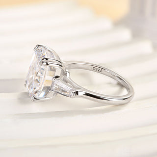 7.00CT Elongated Cushion Cut Diamond Three Stone Engagement Ring