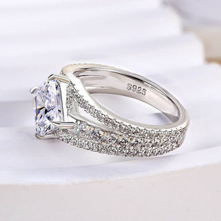 2.00CT Princess Cut Diamond Split Shank Pave Engagement Ring