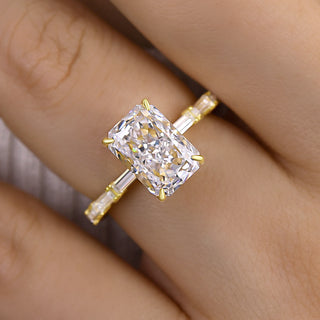 5.00CT Radiant Cut Diamond Pave Engagement Ring