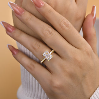 5.00CT Radiant Cut Diamond Pave Engagement Ring