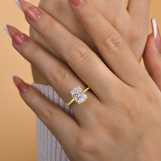 3.00CT Cushion Cut Diamond Solitaire Engagement Ring