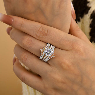 3.50CT Round Cut Diamond Antique Engagement Ring Set