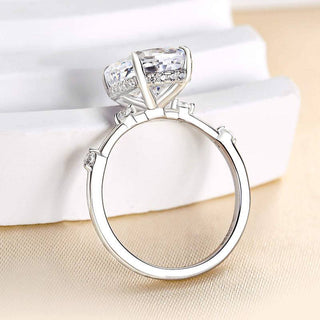 4.00ct Elongated Cushion Cut Diamond Hidden Halo Engagement Ring