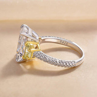 5.5CT Radiant Cut Three Stone Three Side Pave Engagement Ring