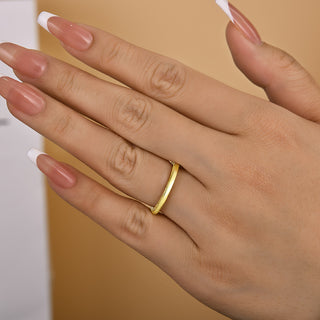 1.80 mm 925 Silver Plain Minimalist Squire  Wedding  Band