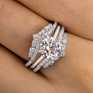 4.00ct Round Cut Diamond Solitaire  Antique Engagement Ring Set