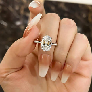 3.50ct Oval Diamond Hidden Halo Solitaire Engagement Ring