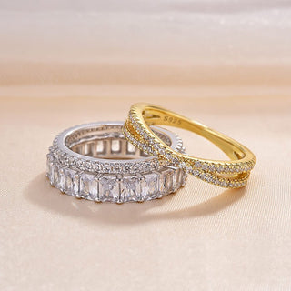 7.00CT Radiant Cut Diamond Hidden Halo Pave Bridal Ring Set