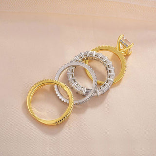 7.00CT Radiant Cut Diamond Hidden Halo Pave Bridal Ring Set