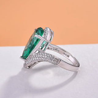 3.00CT Green Pear Cut Diamond Tension Set Antique Engagement Ring