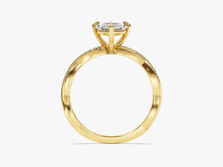 1.5CT Marquise Moissanite Diamond Twisted Pave Engagement Ring with elegant twisted band