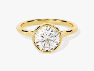Modern bezel solitaire engagement ring with 1.50CT round moissanite diamond