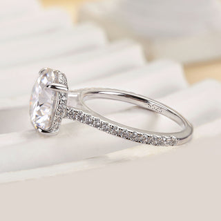 4.00CT Round Brilliant Cut Diamond Pave  Hidden Halo Engagement Ring