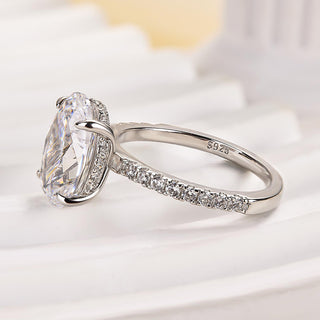 4.00ct Oval Cut Diamond Hidden Halo Pave Engagement Ring