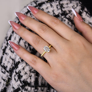 3.00CT Oval Cut Diamond Hidden Halo Engagement Ring