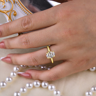 3.00CT Oval Cut Diamond Hidden Halo Engagement Ring