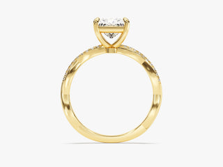 Elegant 1.00CT Princess Moissanite ring with modern twisted pave setting