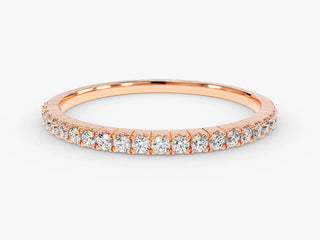 Round Moissanite Diamond Half Eternity Wedding Band