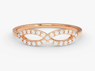 Round Moissanite Diamond Unique Wedding Band