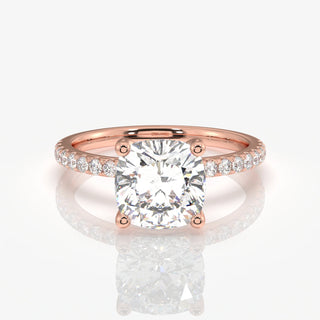 2.00CT Cushion Cut Diamond Hidden Halo Pave Wedding Ring