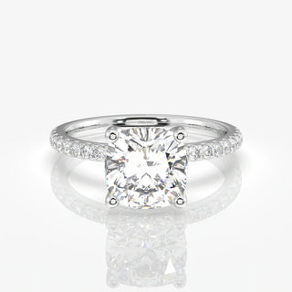 2.00CT Cushion Cut Diamond Hidden Halo Pave Wedding Ring