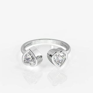 2.00CT Herat Shape Diamond Open Unique Engagement Ring