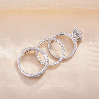 7.00CT Radiant Cut Diamond Hidden Halo Pave Bridal Ring Set