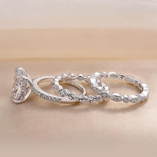 7.00CT Radiant Cut Diamond Hidden Halo Pave Bridal Ring Set