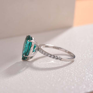 3.00CT Green Pear Cut Diamond Pave Engagement Ring