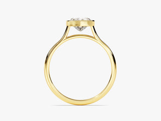 Unique Heart-shaped Moissanite ring, 1.00CT, featuring a modern bezel solitaire mount.