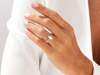 Unique Marquise Ring with Twisted Pavé Diamond Band 