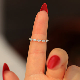 Marquise & Round Moissanite Diamond Full Eternity Wedding Band