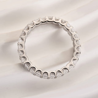 Emerald Cut Moissanite Diamond Full Eternity Wedding Band