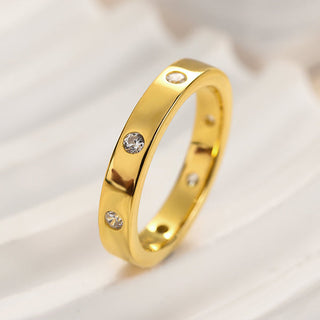 Round Moissanite Diamond Full Eternity Wedding Band