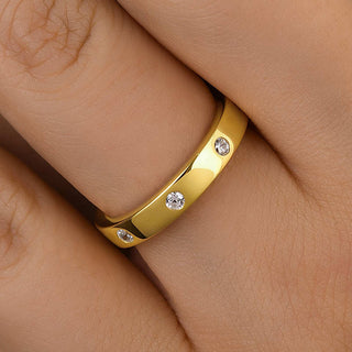 Round Moissanite Diamond Full Eternity Wedding Band