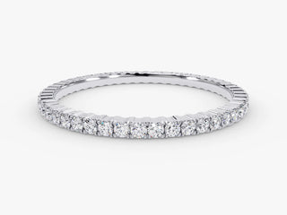 Round Moissanite Diamond Full Eternity Wedding Band