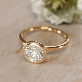 3.00CT Round Cut Diamond Bezel Solittaire Engagement Ring