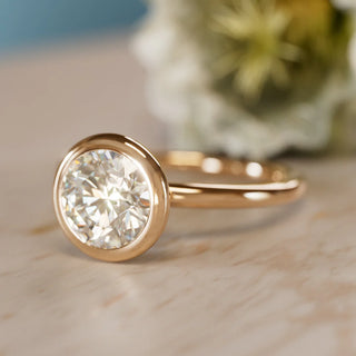 3.00CT Round Cut Diamond Bezel Solittaire Engagement Ring