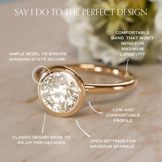 3.00CT Round Cut Diamond Bezel Solittaire Engagement Ring